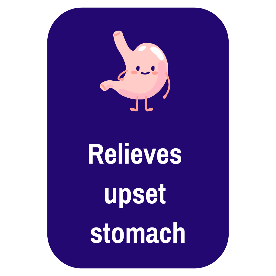 Relieves Upset Stomach.png__PID:4d8f8e6a-9971-4af1-9a5b-7d43d2bf8447